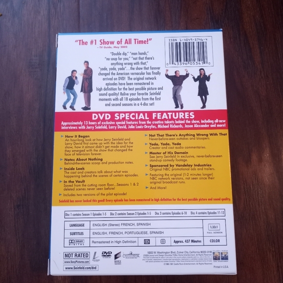 SEINFELD Complete Seasons 1 & 2 Box Set on DVD - Picture 2 of 2